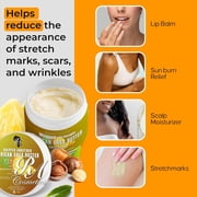 RA COSMETICS Whipped Shea Butter Pineapple - 100% Pure and Natural African Shea Butter - Ultimate Handcrafted Moisturizer with Essential Vitamins for Radiant Skin and Luscious Hair - 12oz Jar