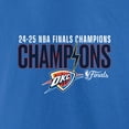 thumbnail image 4 of Women's Fanatics  Blue Oklahoma City Thunder 2025 NBA Finals Champions Fast Break Hometown V-Neck T-Shirt, 4 of 4
