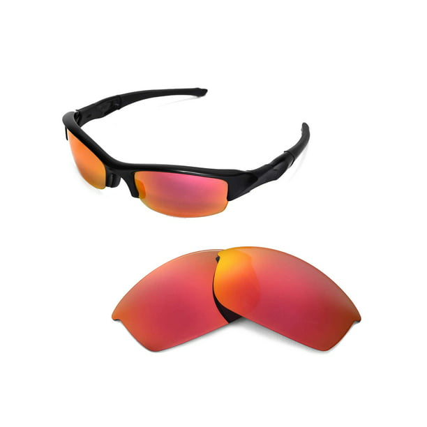 Walleva Fire Red Replacement Lenses for Oakley Flak Jacket Sunglasses -  