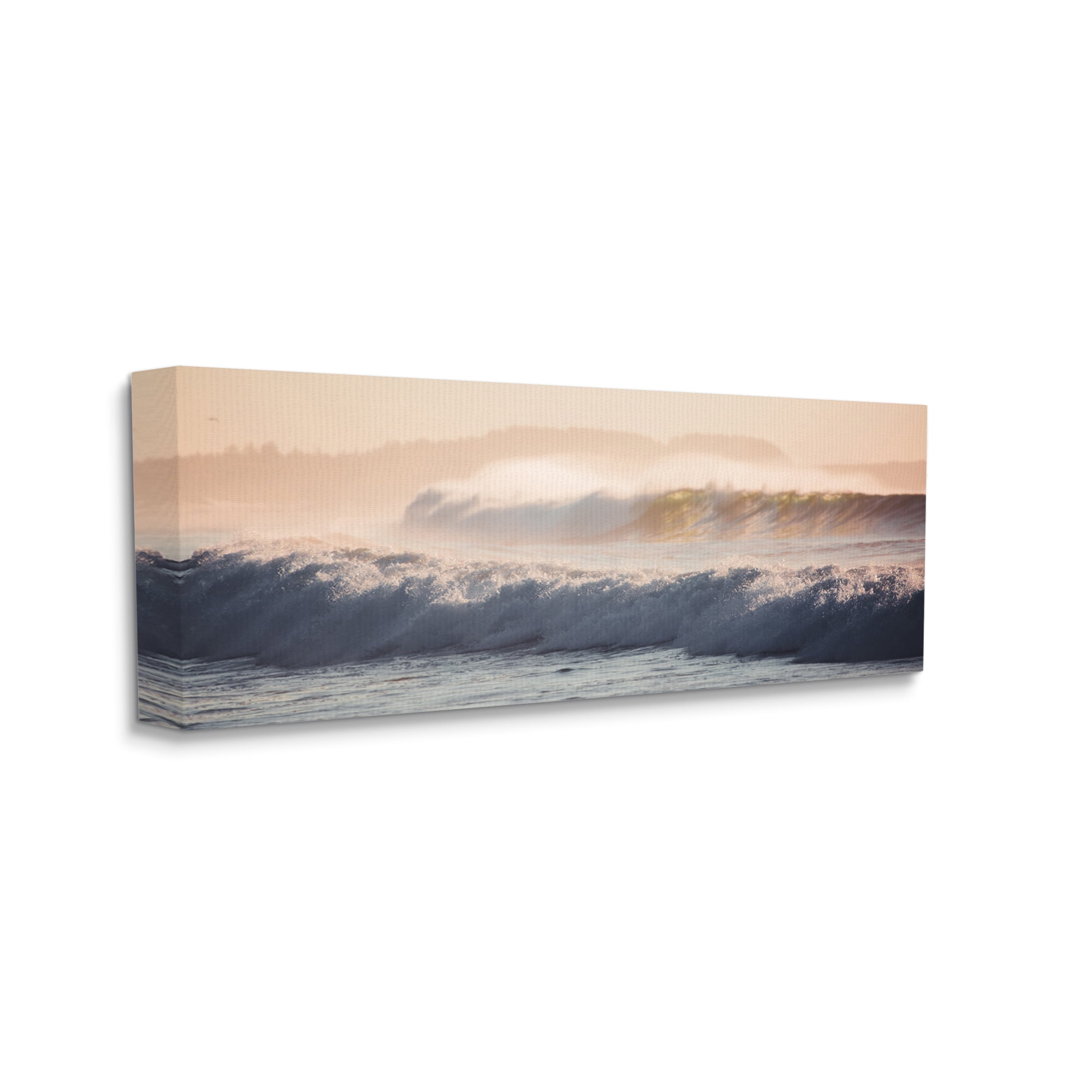 Stupell Industries Tsunami Waves Splash Nature Photography Gallery Wrapped Canvas Print Wall Art, 48 x 20