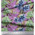 thumbnail image 3 of Soimoi polyester Crepe Fabric Rabbit,Lilac & Pansy Floral Printed Fabric 1 Yard 52 Inch Wide, 3 of 3