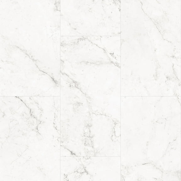 Dekorman Origin Ragosa White 5mm/12 mil x 12 in. W x 24 in. L Waterproof Click Lock Vinyl Tile Flooring (19.62 sq. sf/case)
