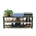 thumbnail image 6 of Furinno Turn-N-Tube 3-Tier Compact Open Storage Shoe Rack for Closet Entryway, French Oak/Black, 6 of 6