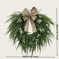 thumbnail image 3 of Corona de flores de primavera para la puerta principal: decoración artificial de boj con detalles de madera y metal, apta para uso interior o exterior., 3 of 6
