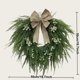 thumbnail image 3 of Corona de flores de primavera para la puerta principal: decoración artificial de boj con detalles de madera y metal, apta para uso interior o exterior., 3 of 6