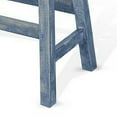 thumbnail image 4 of Rena Bar Height Bench, 33 Inch Rustic Ocean Blue Mahogany Wood Frame, 4 of 6