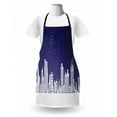 thumbnail image 3 of NYC Apron, Illustration of New York Skyline at Night Starry Sky United States Print, Unisex Kitchen Bib with Adjustable Neck for Cooking Gardening, Adult Size, Dark Indigo and White, by Ambesonne, 3 of 4
