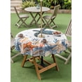 thumbnail image 4 of Outdoor Tablecloth with Umbrella Hole for Patio/Picnic/Party/Camping, Sea Turtle Coastal Waterproof Table Cloth Round Cover Washable, Summer Coral Starfish Nautical (Dia 54"), 4 of 8