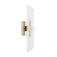 thumbnail image 2 of Arteriors Two Light Wall Sconce Polished Nickel Clear Ribbed Glass Damp Rated, 2 of 2