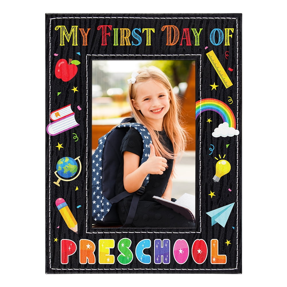 WhatSign My First Day of Preschool Picture Frame 2023 First Day of