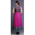 thumbnail image 4 of Bimba Fuschia Pink Damask Indian Long Kurti For Women Party Wear Printed Sleeveless Anarkali Kurti Dress Medium, 4 of 6