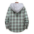 thumbnail image 3 of Guieoi Mens Winter Coat Snow Jacket Men Men's Fashion Hooded and Plaid Long Sleeve Buttons Shirt Jacket Coat, 3 of 4