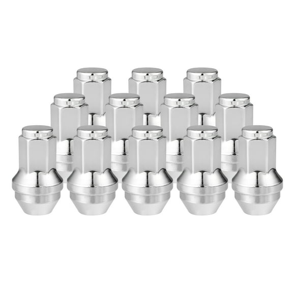 Unique Bargains 12 Pcs Wheel Lug Nuts for Ford Expedition for Ford F-150 2000-2014 Chorme Plated M14x2.0 Tire Lugnuts