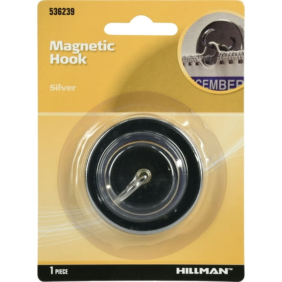Hillman 536239 Magnetic Hook, Silver, Zinc Plated, 1 Piece (9lb)