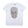thumbnail image 4 of HEADS OR TAILS Men's Rhinestone Graphic T-Shirt, Bling Stone Studded Slim Fit Casual Tee for Men, 3D Polygon Skull - White, Medium, 4 of 8