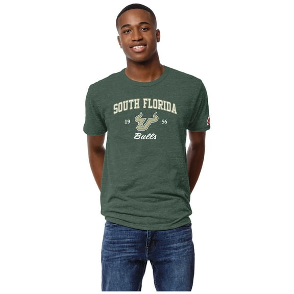 Men's League Collegiate Wear Heather Green South Florida Bulls Victory Falls Tri-Blend T-Shirt