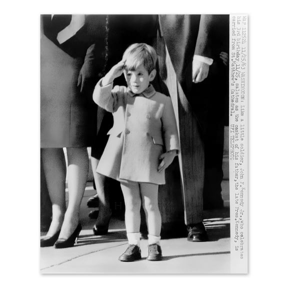 HISTORIX Vintage 1963 John F Kennedy Jr Photo Print - Vintage Photo of John F Kennedy Jr Saluting - Old Photo of JFK Jr Wall Art Print