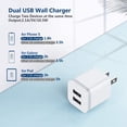 thumbnail image 3 of Cargador de pared USB LUOATIP, paquete de 3 unidades, 2,1 A/5 V, doble puerto para iPhone, 3 of 7