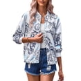 thumbnail image 2 of Manteau Décontracté pour Femmes, Veste Bomber Classique avec Fermeture Éclair, Construction Robuste, 2 of 6