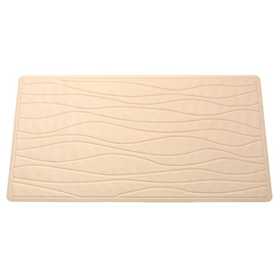BetterBath Slip-Resistant Rubber Bath Tub Mat (13" x 20") - Beige