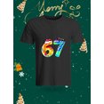 thumbnail image 1 of Funny 67 Number Christmas Element Printed Unisex T-Shirt Fashion Casual Top with Festive Atmosphere, 1 of 6