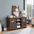 thumbnail image 3 of DEALTOPS Farmhouse TV Stand with Spacious Cabinets, Console Table with Adjustable Shelves for TVs Up to 65'', Espresso, 3 of 8