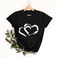 thumbnail image 4 of Craaazy Women's Love Heart Printed T-shirt Round Neck Short Sleeved Sunmmer Tops Gifts, 4 of 5