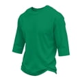 thumbnail image 2 of 3/4 Sleeve Shirt for Men Solid Color Crew Neck Baseball T-Shirts Casual Loose Fit Three Quarter Sleeve Tees Shirts Green L, 2 of 6