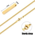 thumbnail image 5 of Pendant Necklace for Men, Silver Tone/Gold Plated/Black Mens Penddant Necklaces with 2.5 mm Box Chain, Stainless Steel Bar Chain, 18-28 Inches, 5 of 12