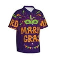 thumbnail image 2 of Disketp Hawaiian Shirts For Men,Mardi Gras2 Print Mens Casual Short Sleeve Button Down Shirts Beach Shirt, 2 of 8