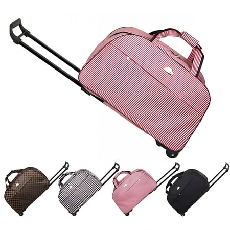 GASTROPOD Unisex 23.2" Overnight Duffel Bag,Personal Item Travel Bag with Wheels,Red and White Stripes,3.3Lbs