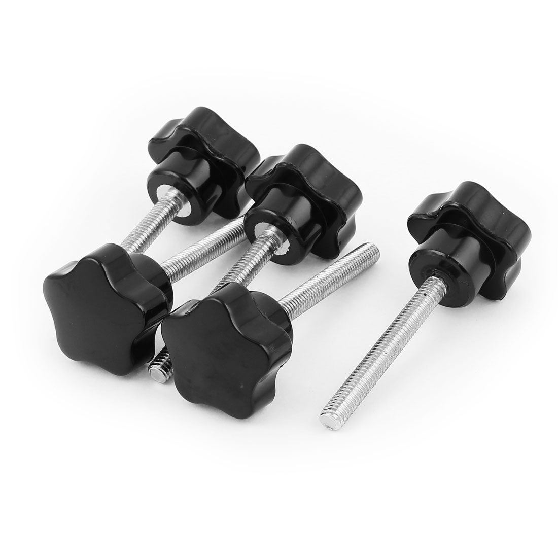 5 Pcs M6x30mm Thread Replace Star Hand Knob Tightening Screw Black