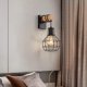 thumbnail image 4 of 2 piezas de luz de pared interior industrial de metal y madera vintage, luz de pared de jaula E27 Max 40W luz de pared para dormitorio cocina comedor negro Adepaton YQ-2484, 4 of 6
