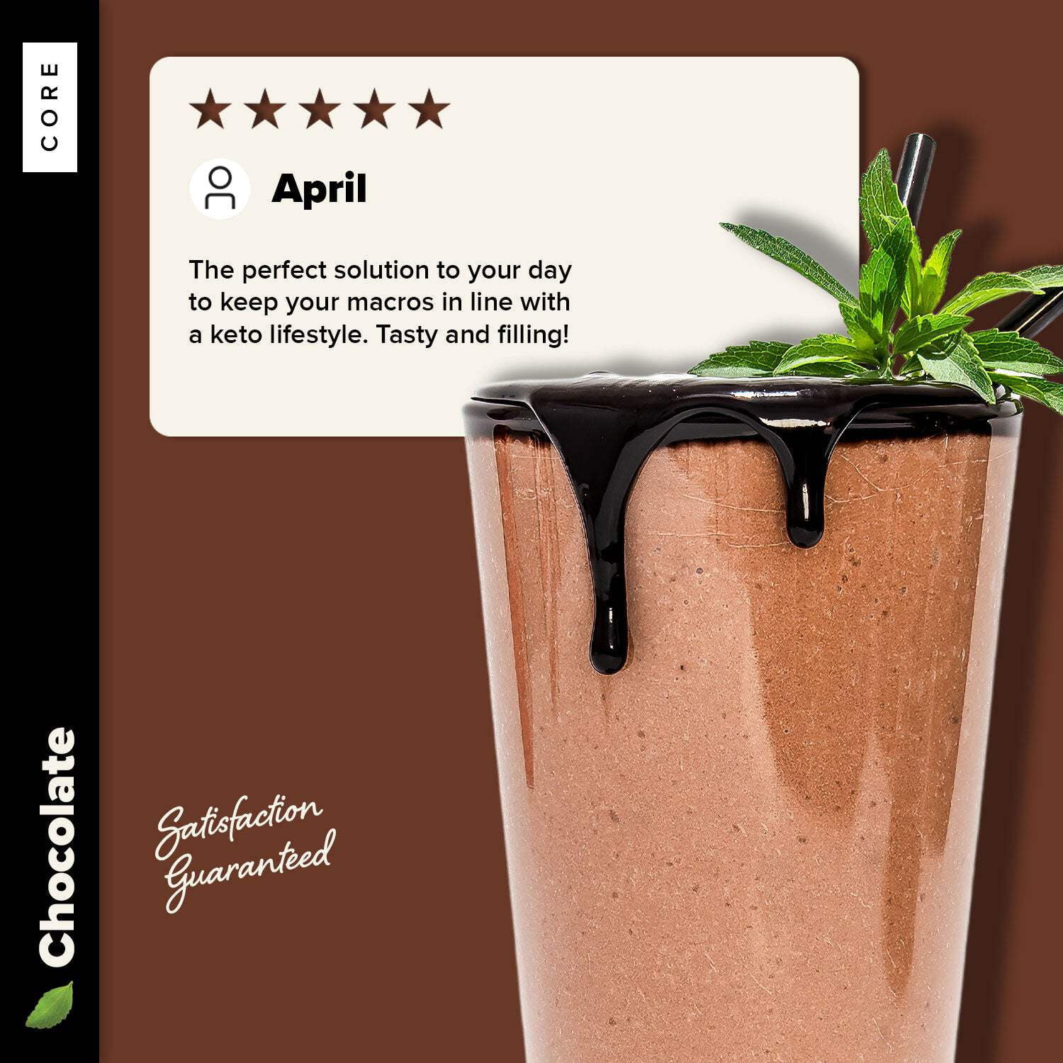 Keto Chow CORE Chocolate with Stevia Ultra Low-Carb Meal Shake, 21 Servings