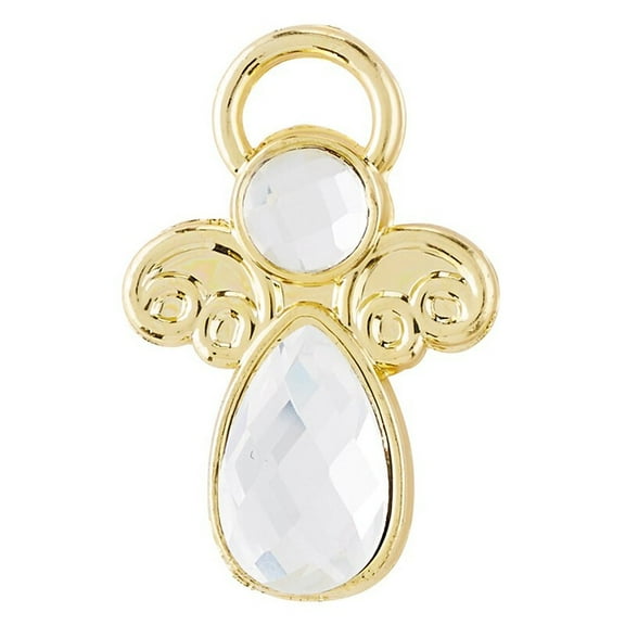 Christian/Catholic Lapel Pin to Express Your Faith, Thoughtful Religious Small Gift, Crystal Angel 1-inch D3525
