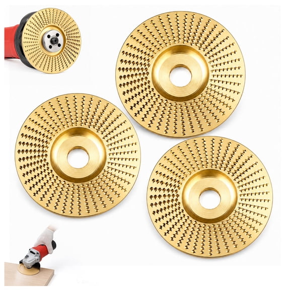 Angle Grinder Polishing Pad,Heavy-Duty Wood Carving Disc Set with Upper Clamping Plates,Tungsten Carbide Grinding Wheel Wood Carving for 4" & 4-1/2" Grinders,for Cutting,Shaping,Sanding