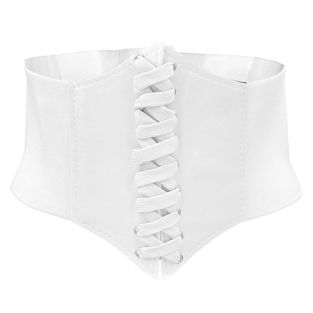 Cinturón de cintura elástica Macarena Estilo Stwmpunk Vintage blanco