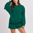 thumbnail image 2 of HAPIMO 2 Piece Outfits for Women Fall Winter Sweat Shorts Set Basic Solid Color Sweatshirt Workout Matching Sets Tracksuits Green L, 2 of 6