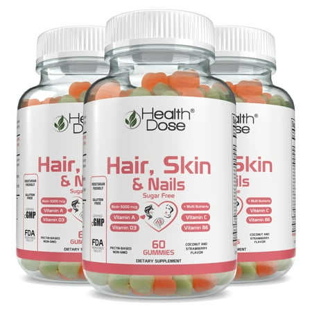 (3 pack) Health Dose Hair Skin Nails 60 Counts