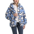 thumbnail image 3 of SWSMCLT Women's Long Sleeve Fuzzy Coat Hoodie Winter Pocket Sweatshirt Full Zip Top Hooded Fleece Fuzzy Cute Blue X-Large, 3 of 4