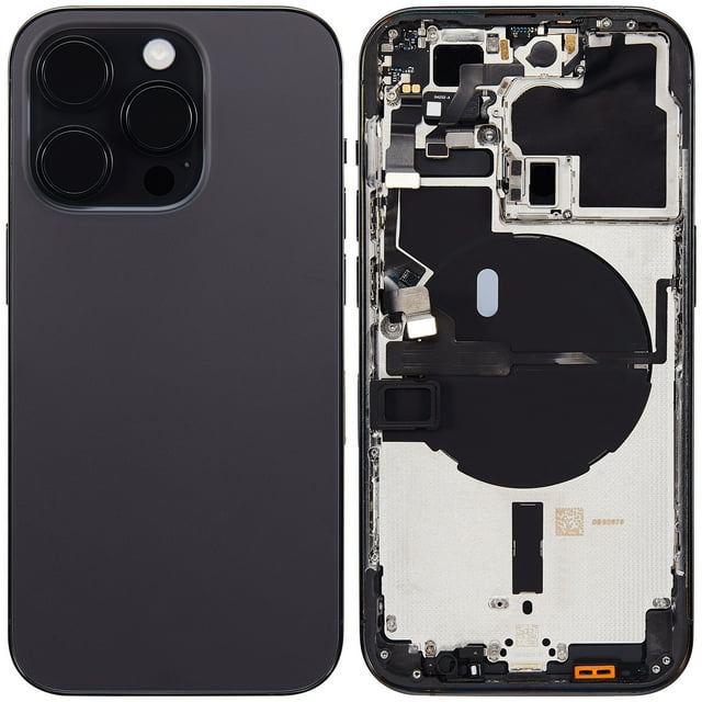 Esource Parts iPhone 14 Pro Back Housing W Small Pre Installed Space Black
