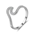 thumbnail image 6 of Women's Silver Ring with Platinum Plated Finish and Micro Inlaid Zircon Stones Wave Design Ring for Her Elegant Jewelry Gift, 6 of 6