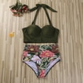 thumbnail image 2 of Franhais Women Push Up Bikini Set Summer Slim Flower Print Female High Waist Swimming Suits, 2 of 8