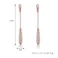 thumbnail image 4 of Par Aretes Largos Gota Elegantes Pendientes Colgantes Mujer-Rosa dorada, 4 of 5