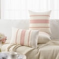 thumbnail image 5 of Fancy Homi Set of 2 Boho Pink Decorative Throw Pillow Cover 16x16 inch for Couch Bed Sofa, Aesthetic Modern Organic Farmhouse Home Decor, Soft Cotton Cute Accent Macrame Woven Cushion Case, 5 of 6