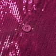 thumbnail image 6 of TiaoBug Womens Shiny Sequins Vest Button Sleeveless Jacket Nightclub Prom Party Waistcoat Hot Pink M, 6 of 7