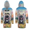 thumbnail image 3 of Welcome Spring Fairy French Bulldog in Flower Meadow All Over Print 3D Hooded Duffle Toggle Coat Dog Lover Gifts - 13002, 3 of 6