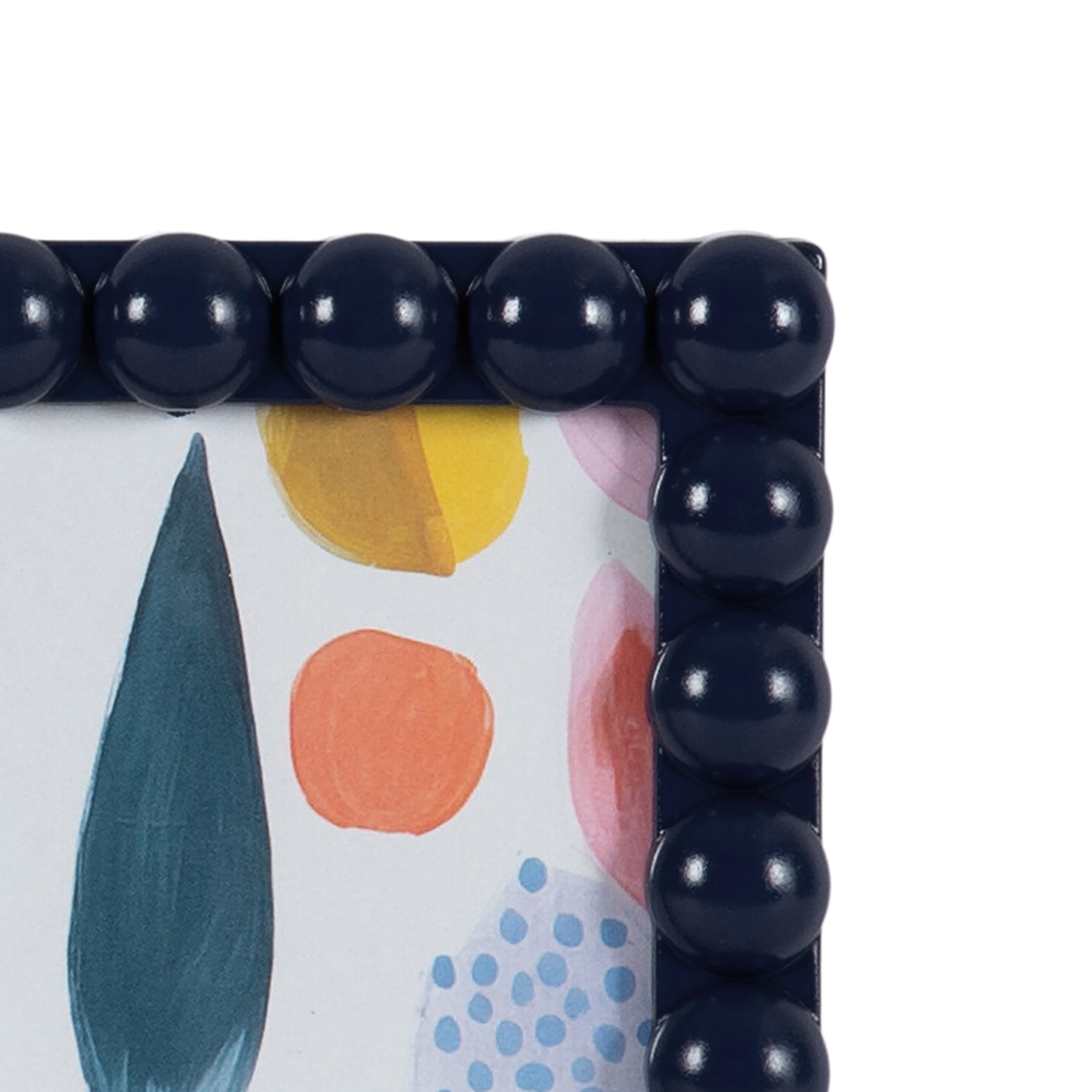 DesignOvation 4x6 Beaded Navy Decorative Tabletop Picture Frame