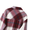 thumbnail image 6 of Liacowi Liacowi Women Plaid Button Down Jacket, Casual Long Sleeve Loose Coat Lapel Outwear with Pocket, 6 of 9