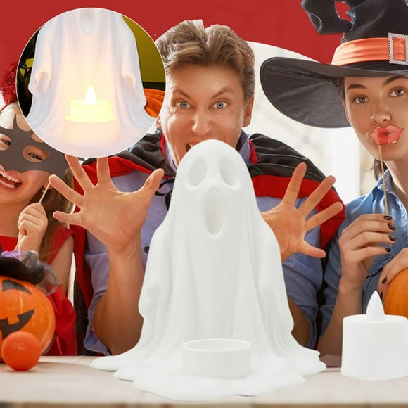 Halloween Candle Holder Ceramic Candle Stick Decor Cute Shape Candlestick Holder for Halloween Centerpiece Decorations